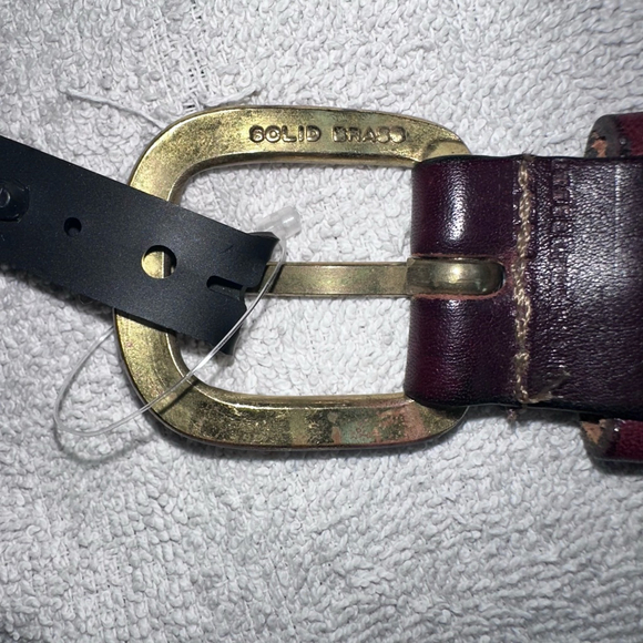 NWOT Unisex XL Swix Logo Design Fabric Weaved Leather Ends Brass Buckle Belt - Picture 3 of 7